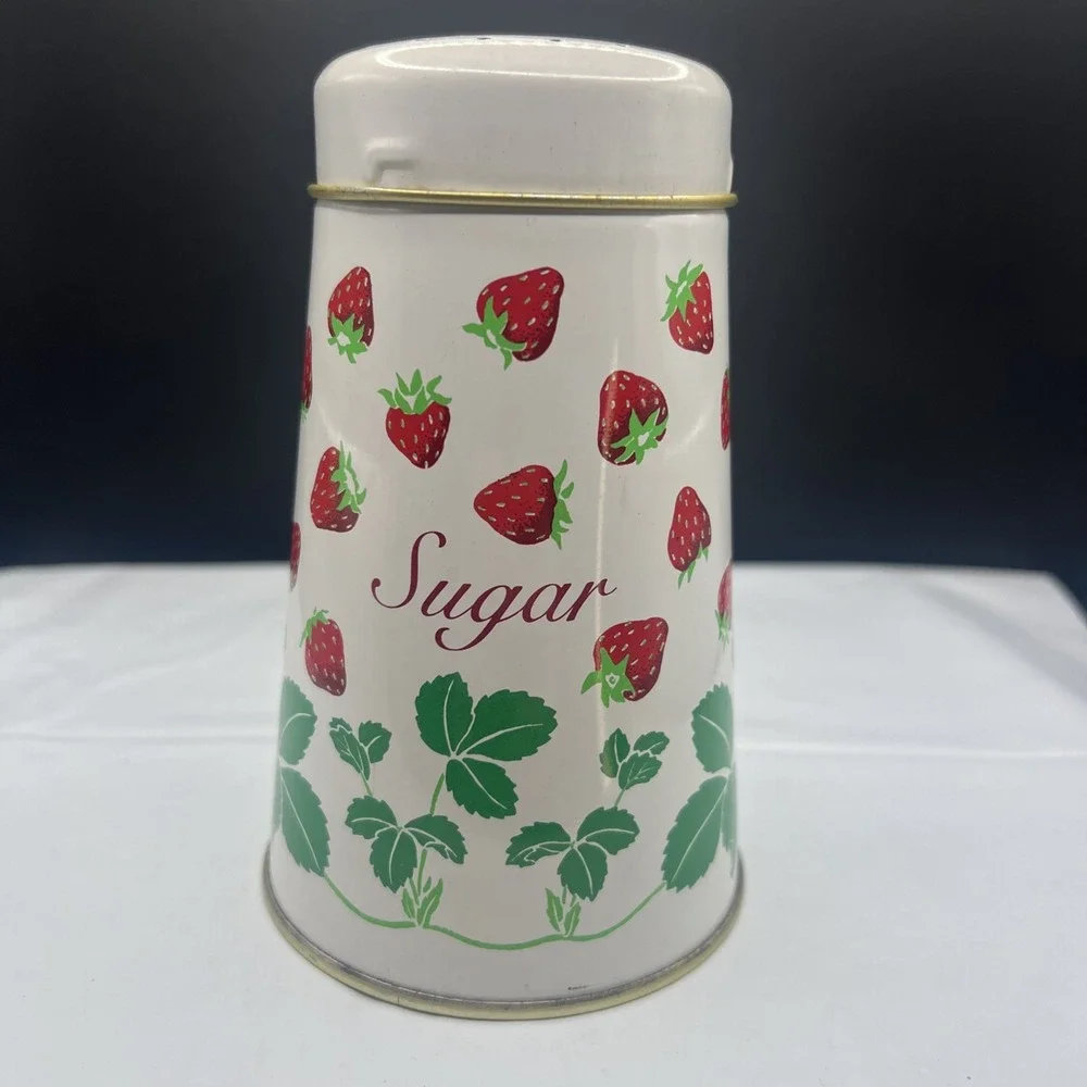 Vintage 1985 Lillian Vernon Regency Ware Strawberry Sugar Shaker Tin England